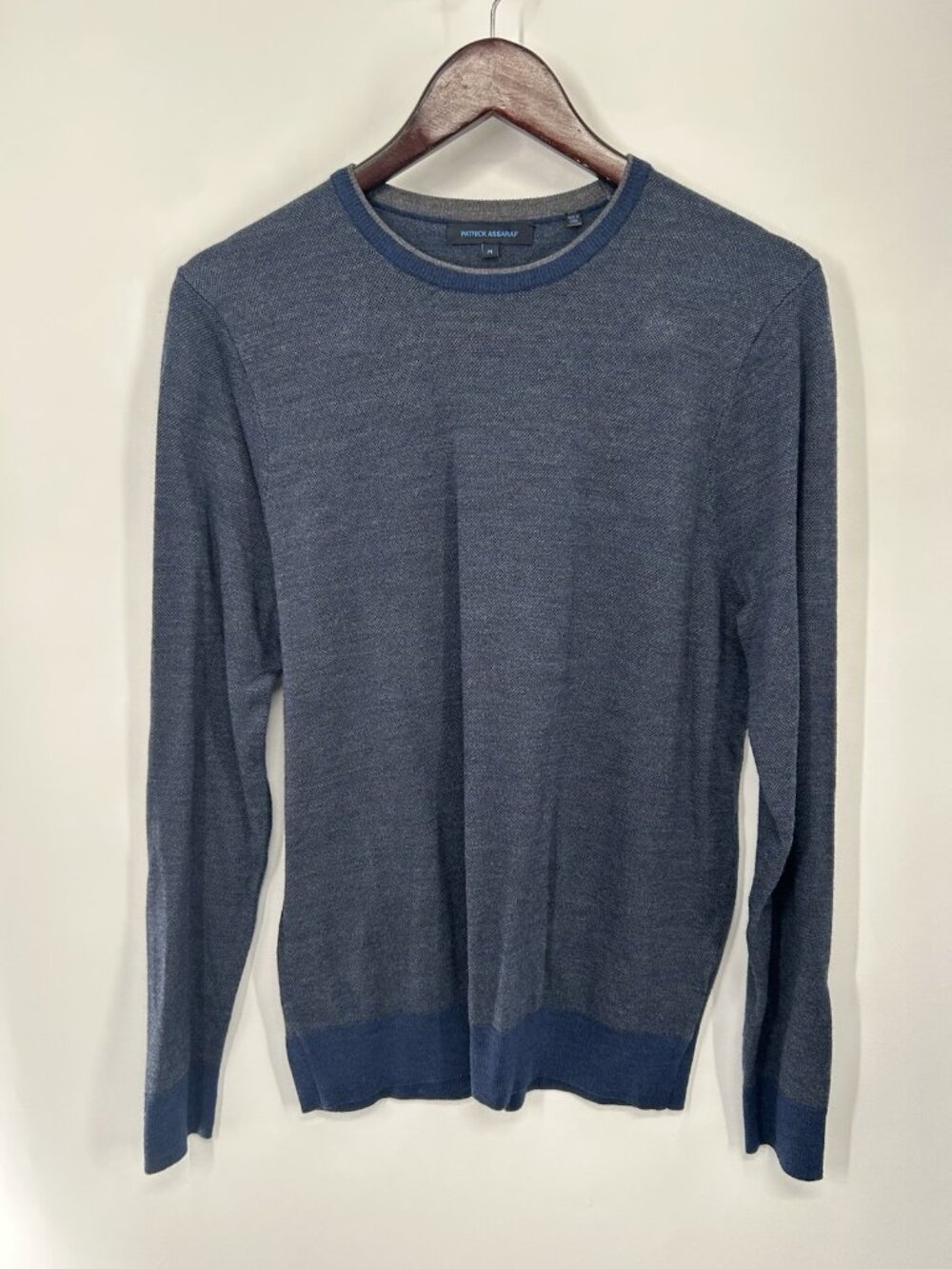 Patrick Assaraf Sweater Men's M 100% Extrafine Merino Wool Knitwear Pullover